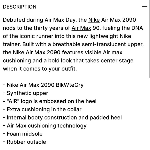 NWOB‼️- NIKE AIR MAX 2090 Running Sneakers (Black/Grey/White) -M 8.5 / W 9.5 - Picture 15 of 15